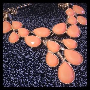 Peach statement necklace